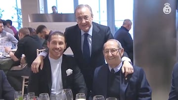 El llamativo look de Ramos en la cena navideña del Madrid