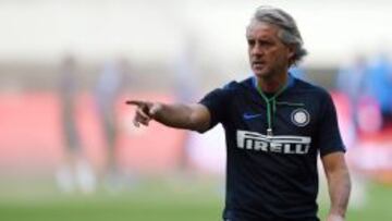 Roberto Mancini, entrenador del Inter de Mil&aacute;n.