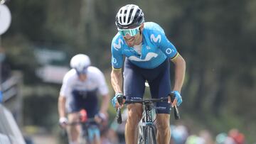 Alejandro Valverde, en la llegada a meta de la Flecha Valona.