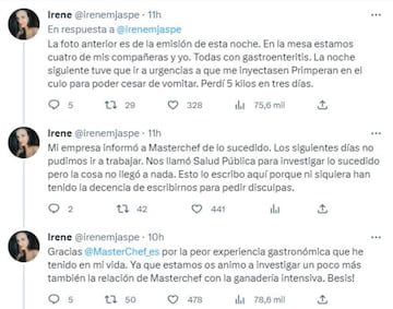 La denuncia viral de Irene, comensal de 'MasterChef 11'.