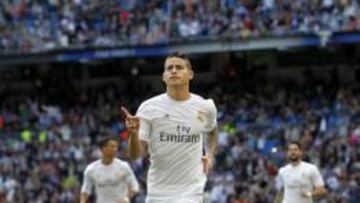 James celebra su gol ante el Eibar.