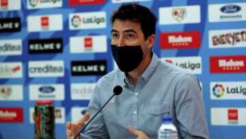 Iraola, durante su presentación con el Rayo.