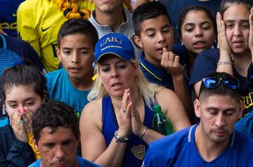 Aficionados de Boca viendo el partido.