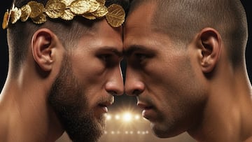 Cartel del combate entre Rafael Acosta y Frank Urquiaga.