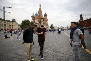 La selección chilena visitó la Plaza Roja de Moscú antes de viajar a Rumania. 