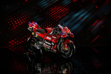 Así es la Desmosedici GP25 de Marc Márquez y Pecco Bagnaia, la nueva moto de la escudería Ducati Lenovo para la temporada 2025 de Moto GP.