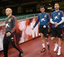 El entrenamiento de España en Cardiff