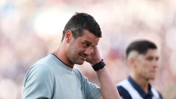 PASADENA, CALIFORNIA - JUNE 17: Cristian Chivu, Head Coach of FC Internazionale Milano, reacts during the FIFA Club World Cup 2025 group E match between CF Monterrey and FC Internazionale Milano at Rose Bowl Stadium on June 17, 2025 in Pasadena, California. Stu Forster/Getty Images/AFP (Photo by Stu Forster / GETTY IMAGES NORTH AMERICA / Getty Images via AFP)