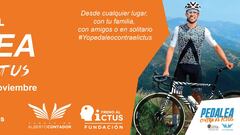 Cartel promocional del Reto Virtual Pedalea contra el Ictus que han puesto en marcha la Fundaci&oacute;n Freno al Ictus y la Fundaci&oacute;n Alberto Contador.