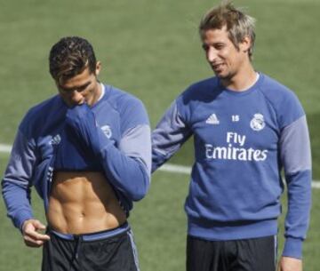 Cristiano y Coentrao.