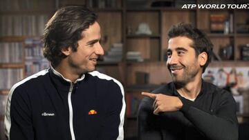 Feliciano López y Marc López, con buen humor.
