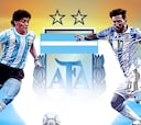 Messi y Maradona: el gráfico que compara a los '10' de Argentina