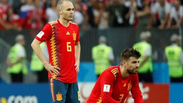 Iniesta y Piqué jugaron su último partido por España