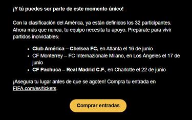 FIFA anuncia al América en el Mundial de Clubes
