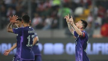 Lionel Messi starts and scores twice in Lima as Argentina down Peru to continue their perfect start to World Cup qualification.