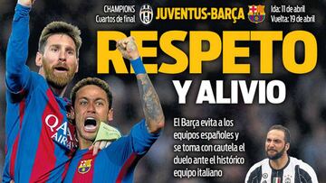 Respeto a la Juventus en las portadas del Barcelona