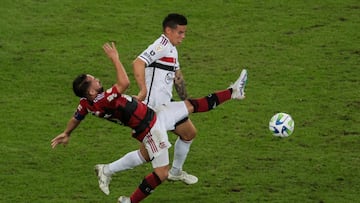 James debuta en Sao Paulo en el vibrante empate ante Flamengo