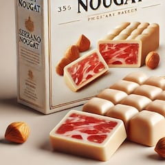 Prueba el nuevo turrón de jamón serrano y su cara tras el primer bocado lo dice todo