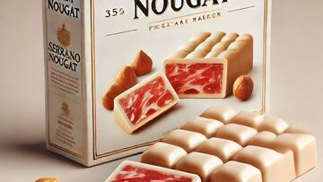 Prueba el nuevo turrón de jamón serrano y su cara tras el primer bocado lo dice todo