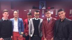 Pasarela culé después de ganar el Clásico del pasado domingo