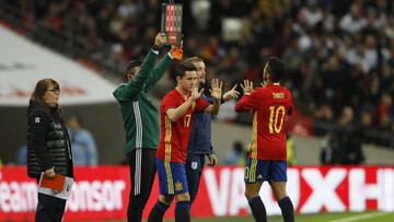 Ander Herrera al ingresar al terreno de juego.