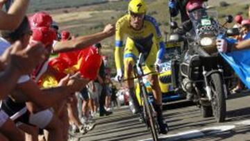 EXIGENTE. Alberto Contador afronta las rampas m&aacute;s duras del Alto del Moncayo, en el primer tercio de la contrarreloj.
 