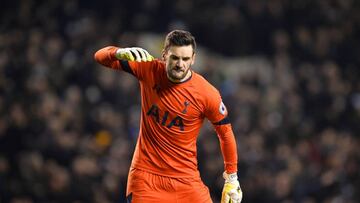 LONDON, ENGLAND - FEBRUARY 04: Hugo Lloris of Tottenham Hotspur reacts to a missed opportunity at the other of the pitch during the Premier League match between Tottenham Hotspur and Middlesbrough at White Hart Lane on February 4, 2017 in London, England. (Photo by Justin Setterfield/Getty Images)