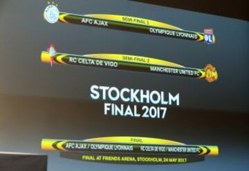 Los cruces para las semifinales de la Europa League quedan así: Ajax-Olympique Lyon y Celta de Vigo-Manchester United.