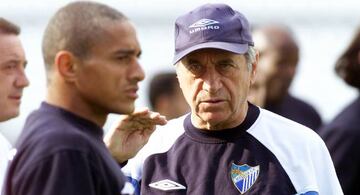 Peiro y Darío Silva durante un entrenamiento del Málaga en la temporada 02/03.