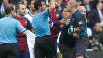 Valdés fue expulsado en el Bernabéu.