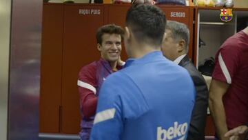 La gran reacción Riqui Puig al saludar a Xavi