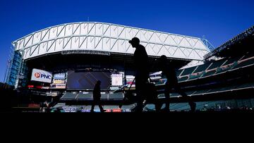 HOUSTON, TEXAS - OCTOBER 14: The Texas Rangers practice prior to Game One of the Championship Series between the Houston Astros and the Texas Rangers at Minute Maid Park on October 14, 2023 in Houston, Texas. Carmen Mandato/Getty Images/AFP (Photo by Carmen Mandato / GETTY IMAGES NORTH AMERICA / Getty Images via AFP)