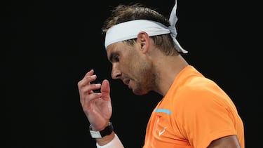 Rafael Nadal, durante su último partido oficial frente a Mackenzie Mcdonald en el pasado Open de Australia.