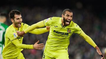 Etienne Capoue of Villarreal celebrates a goal during the spanish league, La Liga Santander, football match played between Real Betis and Villarreal CF at Benito Villamarin stadium on February 6, 2022, in Sevilla, Spain.
 AFP7 
 06/02/2022 ONLY FOR USE IN