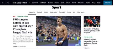 "PSG conquista Europa", así lo tituló The Times.