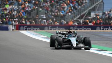 Towcester (United Kingdom), 06/07/2024.- Mercedes driver George Russell of Britain in action during the Qualifying for the Formula One British Grand Prix, Towcester, Britain, 06 July 2024. The 2024 Formula 1 British Grand Prix is held on the Silverstone Circuit racetrack on 07 July. (Fórmula Uno, Reino Unido) EFE/EPA/PETER POWELL
