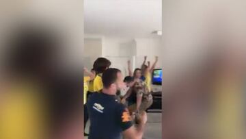 Los gritos de felicidad de la familia de Fagner al oír la convocatoria