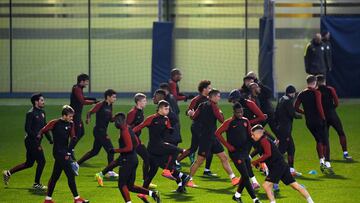 El City, durante su último entrenamiento antes del partido ante el Celtic.
