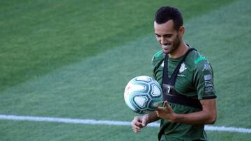 Juanmi, en un entrenamiento reciente.