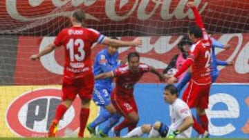 Juan Gonzalo Lorca festeja un gol en el partido contra O&#039;Higgins.