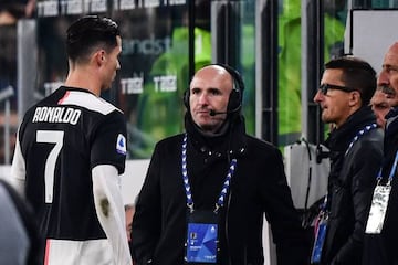 Juventus' Portuguese forward Cristiano Ronaldo goes directly to the changing rooms after being substituted.