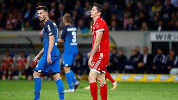 El delantero del Bayern, Robert Lewandowski, en la derrota frente al Hoffenheim