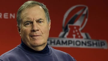 New England Patriots head coach Bill Belichick speaks during a news conference before an NFL football team practice, Wednesday, Jan.18, 2017, in Foxborough, Mass. The Patriots will host the Pittsburgh Steelers in the AFC championship game on Sunday. (AP Photo/Elise Amendola)