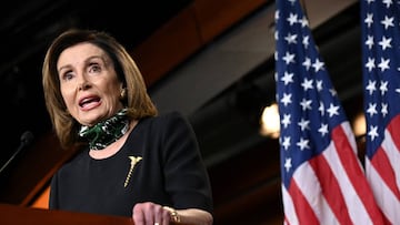 House Speaker Nancy Pelosi (D-CA) holds her weekly news conference with Capitol Hill reporters in Washington, U.S., May 14, 2020. REUTERS/Erin Scott