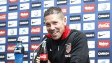 El entrenador del Atl&eacute;tico de Madrid, en rueda de prensa.