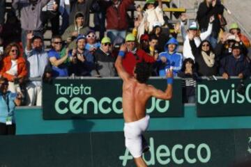 Tenis, Chile v Colombia, Copa Davis 2016.
         , durante el partido de dobles entre Chile ante Colombia por la segunda ronda del Grupo I Americano de Copa Davis.
Iquique, Chile
17/07/2016.
Alex DÃ­az DÃ­az/Photosport