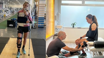Ana Alonso posa en el gimnasio y en una sesión de recuperación.