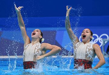 El duó español, con una puntuación de 88.667 puntos se sitúa en la posición número tres a la espera de resultados en la final de natación artística.