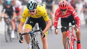 Chris Froome y Alberto Contador ruedan durante un ataque en el Crit&eacute;rium de Shanghai.