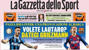 Mensaje al Barça: "¿Queréis a Lautaro? Dadnos a Griezmann"